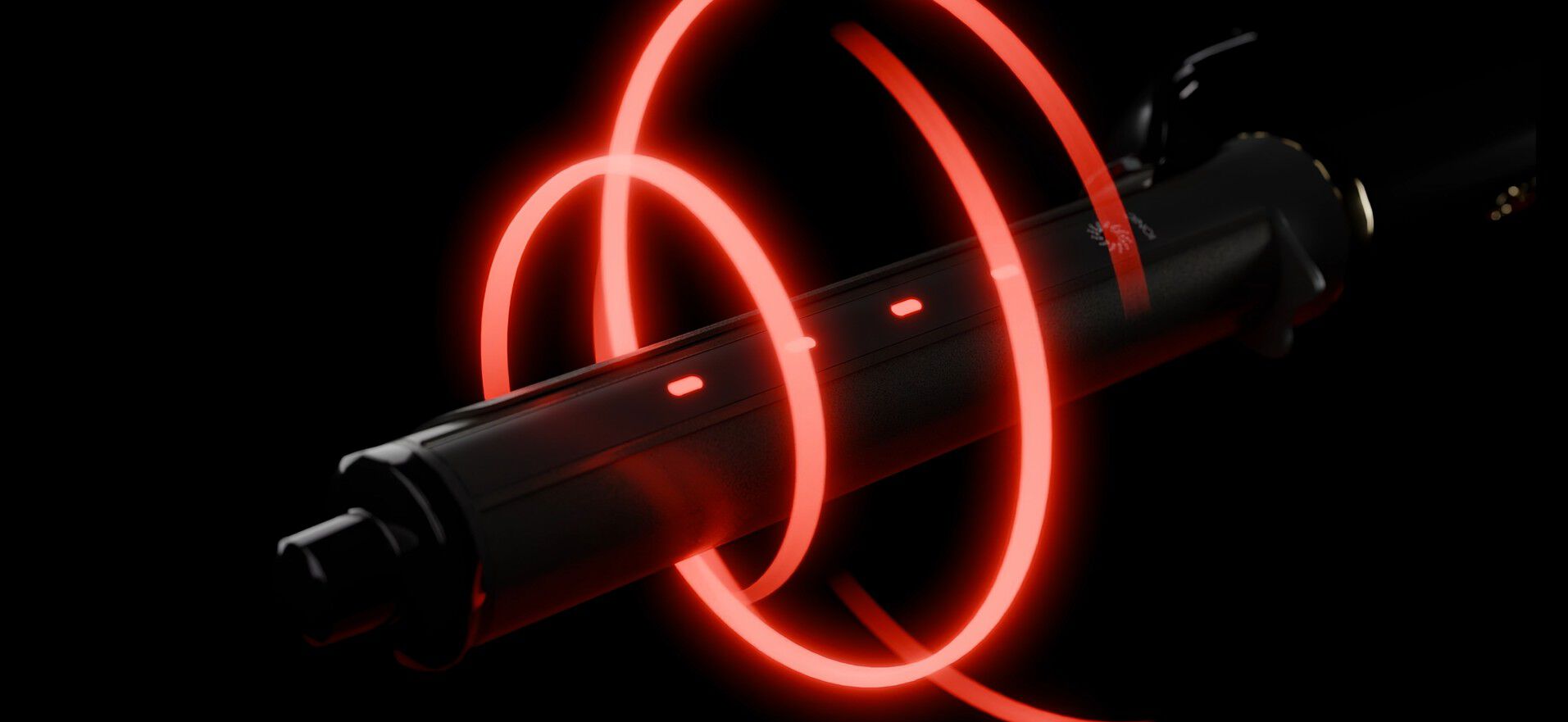CHI Lava Ultra Curl barrel with red light technology indicators illuminated