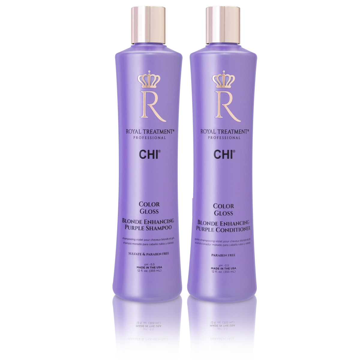 Image of Blonde Enhancing Purple Shampoo and Conditioner bottles