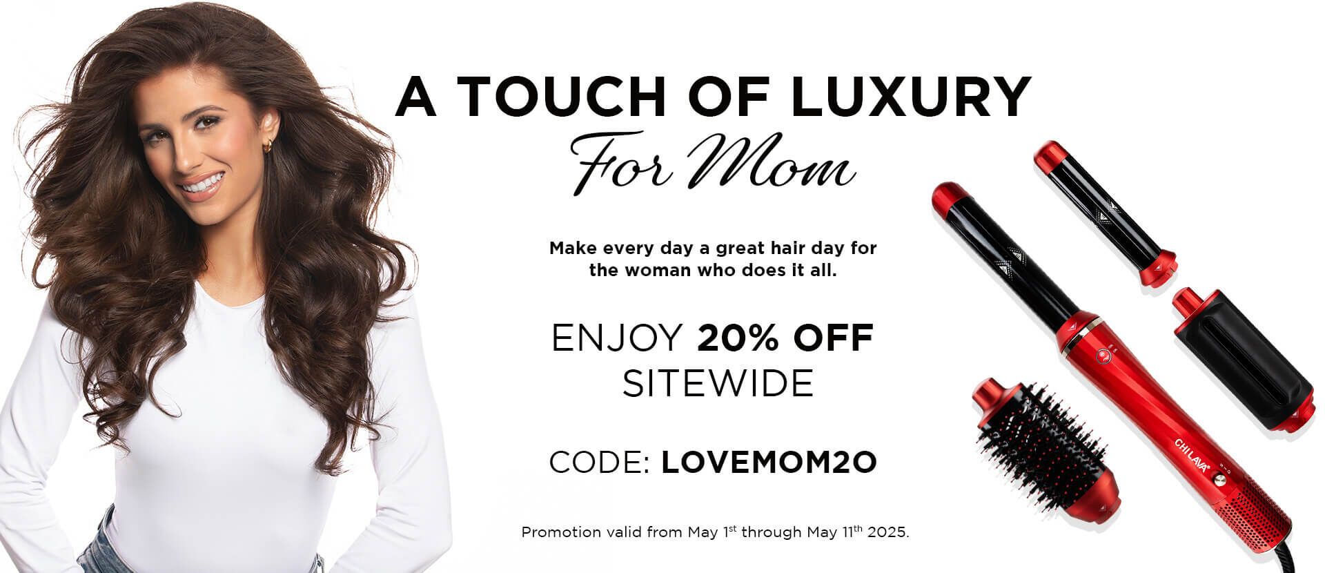 Mother's Day 20% Sitewide promo banner