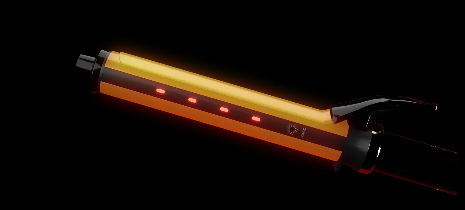 Curling Iron glowing to show volcanic lava plates