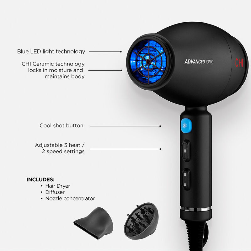 XHI Professional All-in-One Hair Dryer & Volumizer - Black and Blue Amazon.com : CHI Volumizer 4-in-1 Blowout Brush Hair Dryer  main image 4