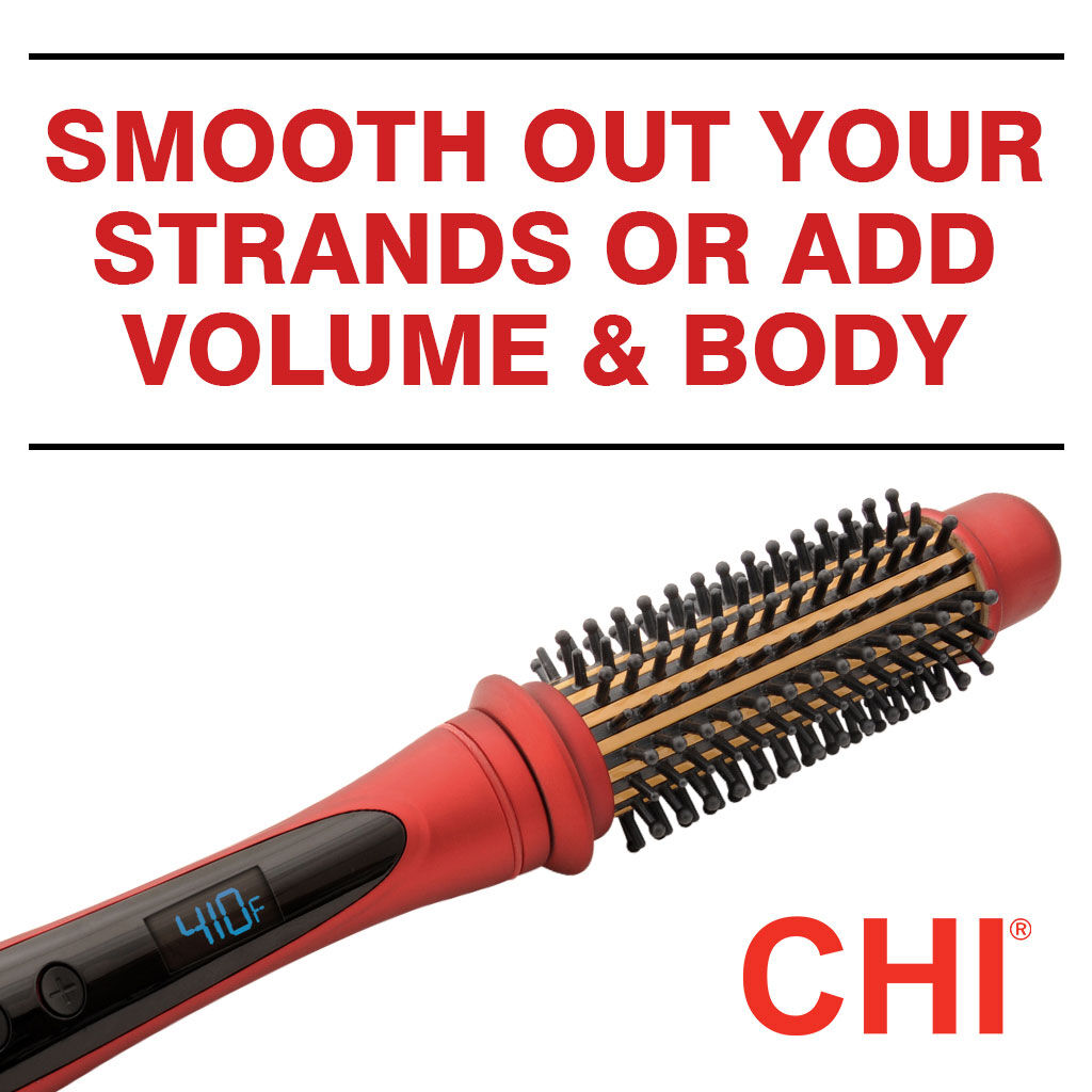 CHI 1.25 Tourmaline Ceramic Heated Round Brush Ruby Red
