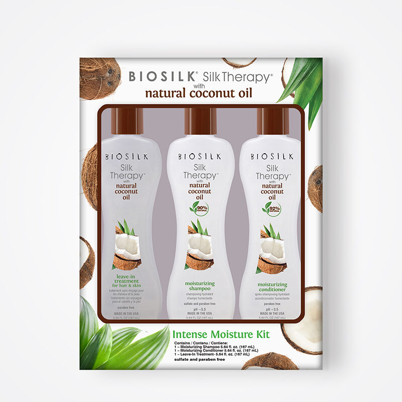 BioSilk Silk Therapy With Natural Coconut Oil Intense Moisture Kit, , large image number null