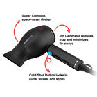 1875 Series Advanced Ionic Compact Hair Dryer - Matte Black, , large image number null