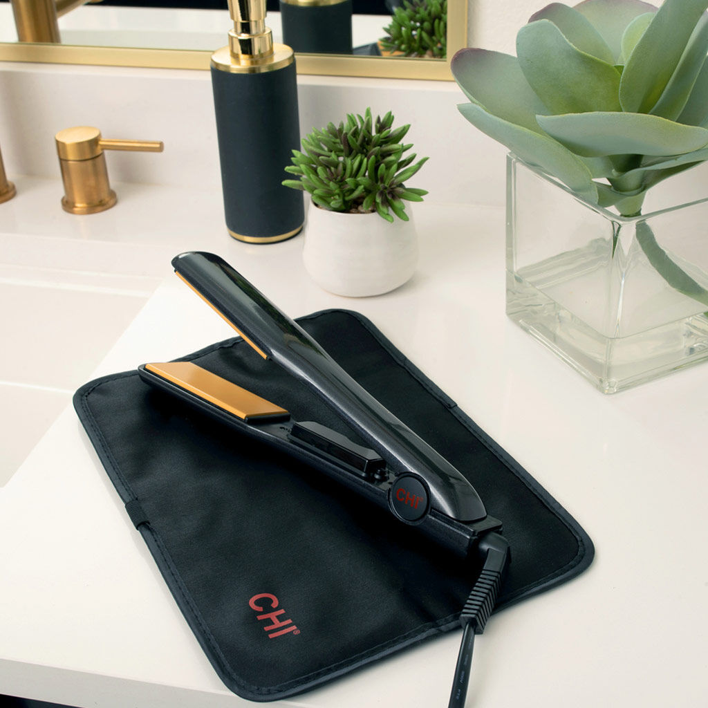 CHI 1 1 2 Tourmaline Ceramic Wide Plate Hairstyling Iron Onyx Black