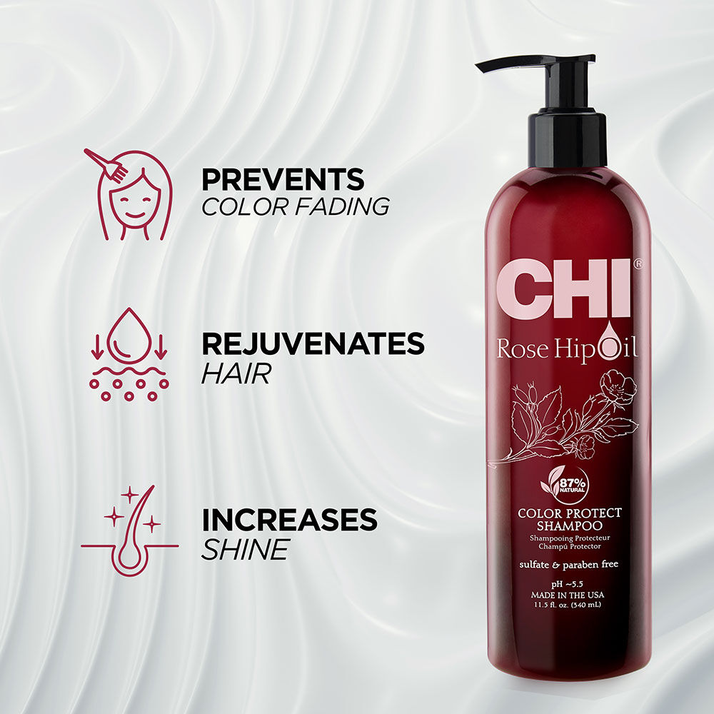 CHI Rose Hip Oil Color Protect Shampoo 11.5 oz | CHI Haircare