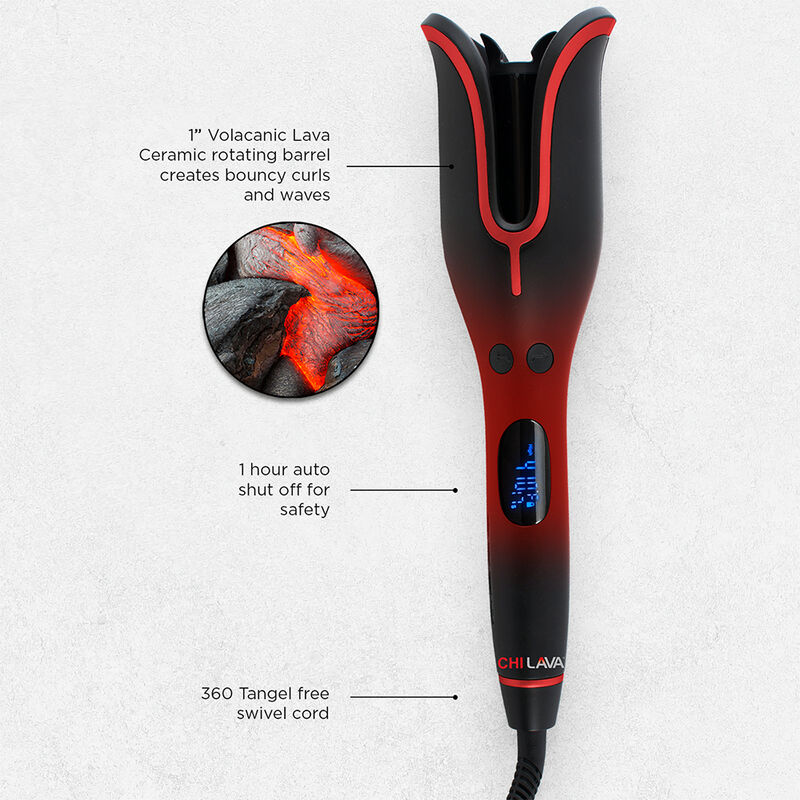 CHI LAVA 1” VOLCANIC SPIN AND CURL - Red and Black with LCD Temperature Display Amazon.com : Chi Lava 1 main image 2