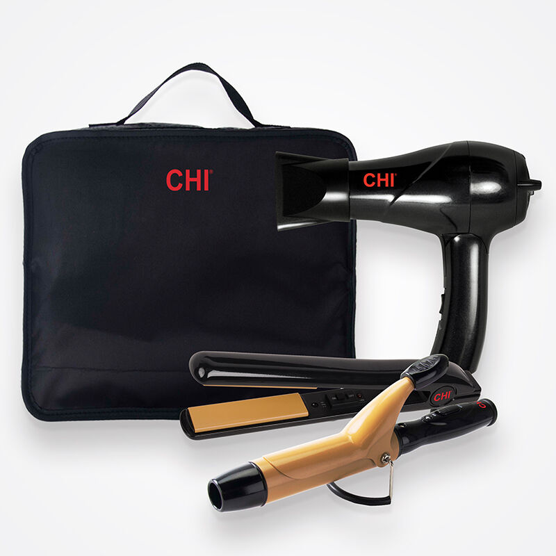 CHI Tourmaline 3-Piece Travel Set - Onyx Black