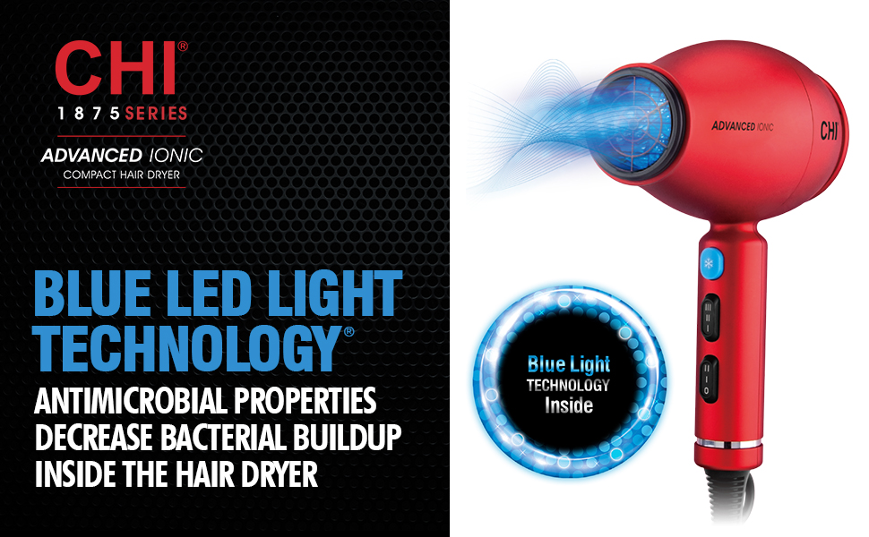 1875 Series Advanced Ionic Compact Hair Dryer - Red 