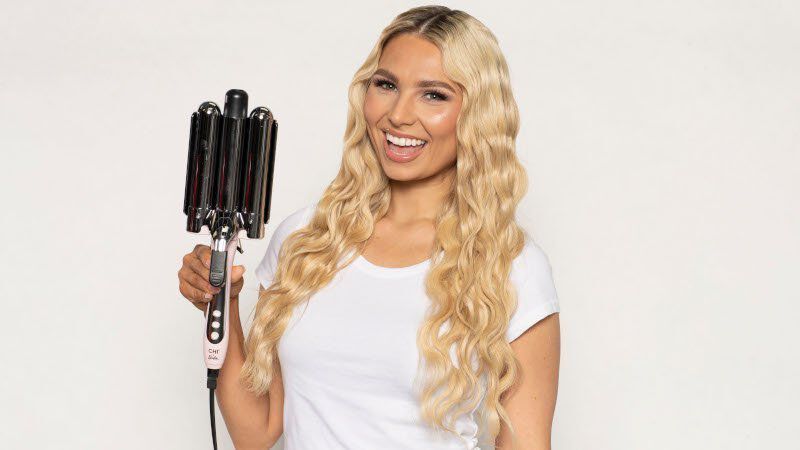 Make Waves with CHI x Barbie Dreamhouse Titanium Triple Barrel Deep Waver